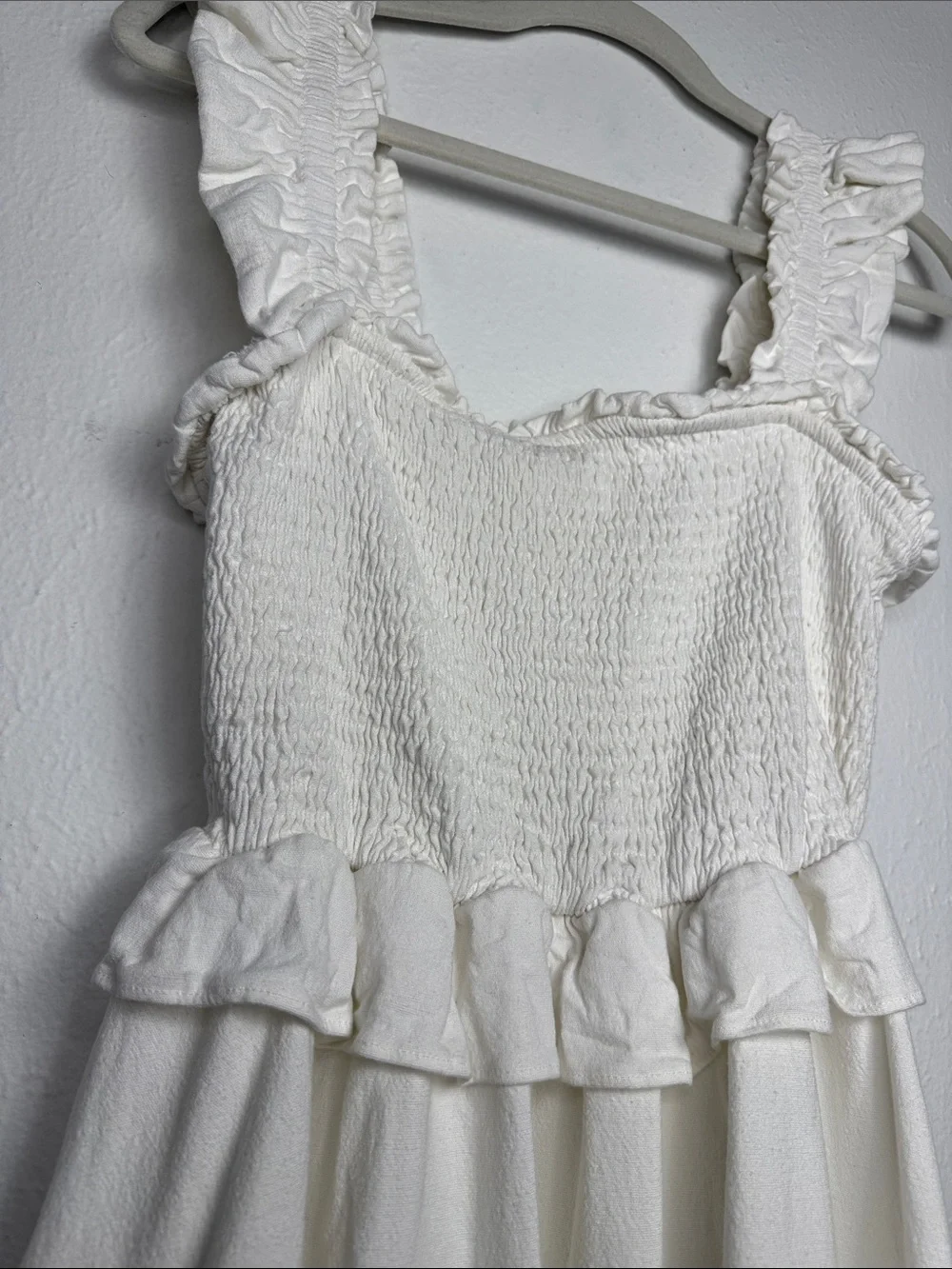 Tularosa White Ruffle Sundress